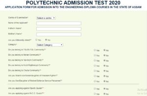 Pat online apply 2020  Assam PAT admission 2020.